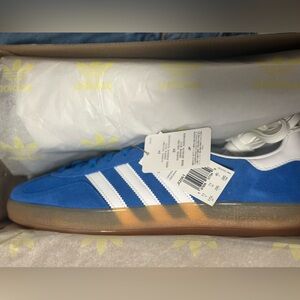Adidas Gazelle Indoor Shoes - Blue and White